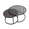 Libra Turner Set of 2 Nesting Coffee Tables – Clear Glass & Slate‑Effect