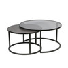 Libra Turner Set of 2 Nesting Coffee Tables – Clear Glass & Slate‑Effect Libra Turner Set of 2 Nesting Coffee Tables – Clear Glass & Slate‑Effect