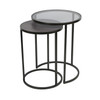 Libra Turner Set of 2 Nesting Side Tables – Clear Glass & Slate‑Effect