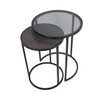 Libra Turner Set of 2 Nesting Side Tables – Clear Glass & Slate‑Effect