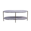 Libra Toronto Marble Top & Base Coffee Table – Grey Marble Antique Brass