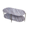 Libra Toronto Marble Top & Base Coffee Table – Grey Marble Antique Brass