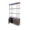 Libra Belvedere Aged Gold Shelving Unit with Storage – Tinted Glass & White Marble