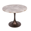 Libra Bosworth Smokey Quartz Side Table 60cm – Round Top, Antique Brass Base