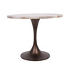 Libra Bosworth Smokey Quartz Side Table 60cm – Round Top, Antique Brass Base