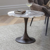 Libra Bosworth Smokey Quartz Side Table 60cm – Round Top, Antique Brass Base