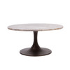 Libra Bosworth Smokey Quartz Coffee Table 80cm – Round Top, Antique Brass Base