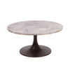 Libra Bosworth Smokey Quartz Coffee Table 80cm – Round Top, Antique Brass Base