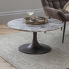 Libra Bosworth Smokey Quartz Coffee Table 80cm – Round Top, Antique Brass Base