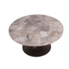 Libra Bosworth Smokey Quartz Coffee Table 80cm – Round Top, Antique Brass Base