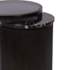 Libra Belvedere Black Nesting Side Tables – Set of 2, Markino Marble & Glass 43.2×43.2×61cm