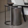 Libra Belvedere Black Nesting Side Tables – Set of 2, Markino Marble & Glass 43.2×43.2×61cm