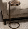 Iota Accent Table – Brown Emperador Marble Iota Accent Table – Brown Emperador Marble