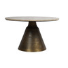 Clifton II Antique Brass & Light Travertine Coffee Table – 75cm