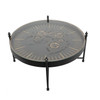 Palladium Coffee Clock Table with Moving Cogs – Black/Gold
