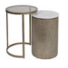 Belvedere Aged Gold Set of 2 Nesting Side Tables
