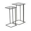 Salzburg Set of 2 Glass & Metal Side Tables, Dark Bronze Salzburg Set of 2 Glass & Metal Side Tables, Dark Bronze