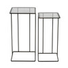 Salzburg Set of 2 Glass & Metal Side Tables, Dark Bronze