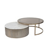 Belvedere Aged Gold Set of 2 Nesting Coffee Tables with Marble & Tinted Glass Belvedere Aged Gold Set of 2 Nesting Coffee Tables with Marble & Tinted Glass