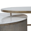 Belvedere Aged Gold Set of 2 Nesting Coffee Tables with Marble & Tinted Glass Belvedere Aged Gold Set of 2 Nesting Coffee Tables with Marble & Tinted Glass