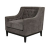 Theodore Buttoned Armchair in Warm Grey Fabric