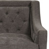 Theodore Buttoned Armchair in Warm Grey Fabric