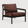 Ethnicraft Black Outdoor Lounge Chair Jack Burgundy  Cushions