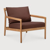 Ethnicraft Teak Outdoor Lounge Chair Burgundy
