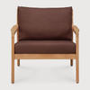 Ethnicraft Teak Outdoor Lounge Chair Burgundy