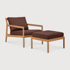 Ethnicraft Teak Jack Outdoor Footstool Burgundy