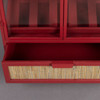 Red Glass Door Wine Cabinet - Mori