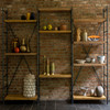 Industrial Mid Century Vintage Modern Metal Wooden Shelving Unit 100cm  - Iron