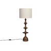 Mid Century Modern Walnut Wooden Sculptural Table Lamp - Cath