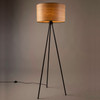 Black Tripod Floor Lamp Wooden Shade - Woodland by Dutchbone