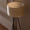 Black Tripod Floor Lamp Wooden Shade - Woodland by Dutchbone