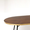 Walnut Oval Dining Table Brass Detailing Modern 200 cm - Signy