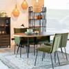 Walnut Oval Dining Table Brass Detailing Modern 200 cm - Signy
