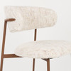 Off White Fabric Dining Chair Rounded With Walnut Frame - Claes