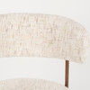 Off White Fabric Dining Chair Rounded With Walnut Frame - Claes