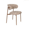 Multi Colour Fabric Dining Chair Rounded With Thin Walnut Legs - Claes