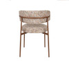 Multi Colour Fabric Dining Chair Rounded With Thin Walnut Legs - Claes