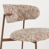 Multi Colour Fabric Dining Chair Rounded With Thin Walnut Legs - Claes