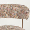 Multi Colour Fabric Dining Chair Rounded With Thin Walnut Legs - Claes
