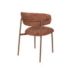 Terra Brown Fabric Dining Chair Rounded With Thin Walnut Legs - Claes
