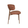Terra Brown Fabric Dining Chair Rounded With Thin Walnut Legs - Claes