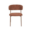 Terra Brown Fabric Dining Chair Rounded With Thin Walnut Legs - Claes