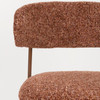 Terra Brown Fabric Dining Chair Rounded With Thin Walnut Legs - Claes