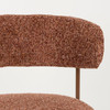Terra Brown Fabric Dining Chair Rounded With Thin Walnut Legs - Claes