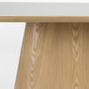 Oval Dining Table – White Marble-Effect Top with Oak Base, 180 cm - Lucerne