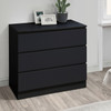 Oslo Chest of 3 Drawers Black, Scandi